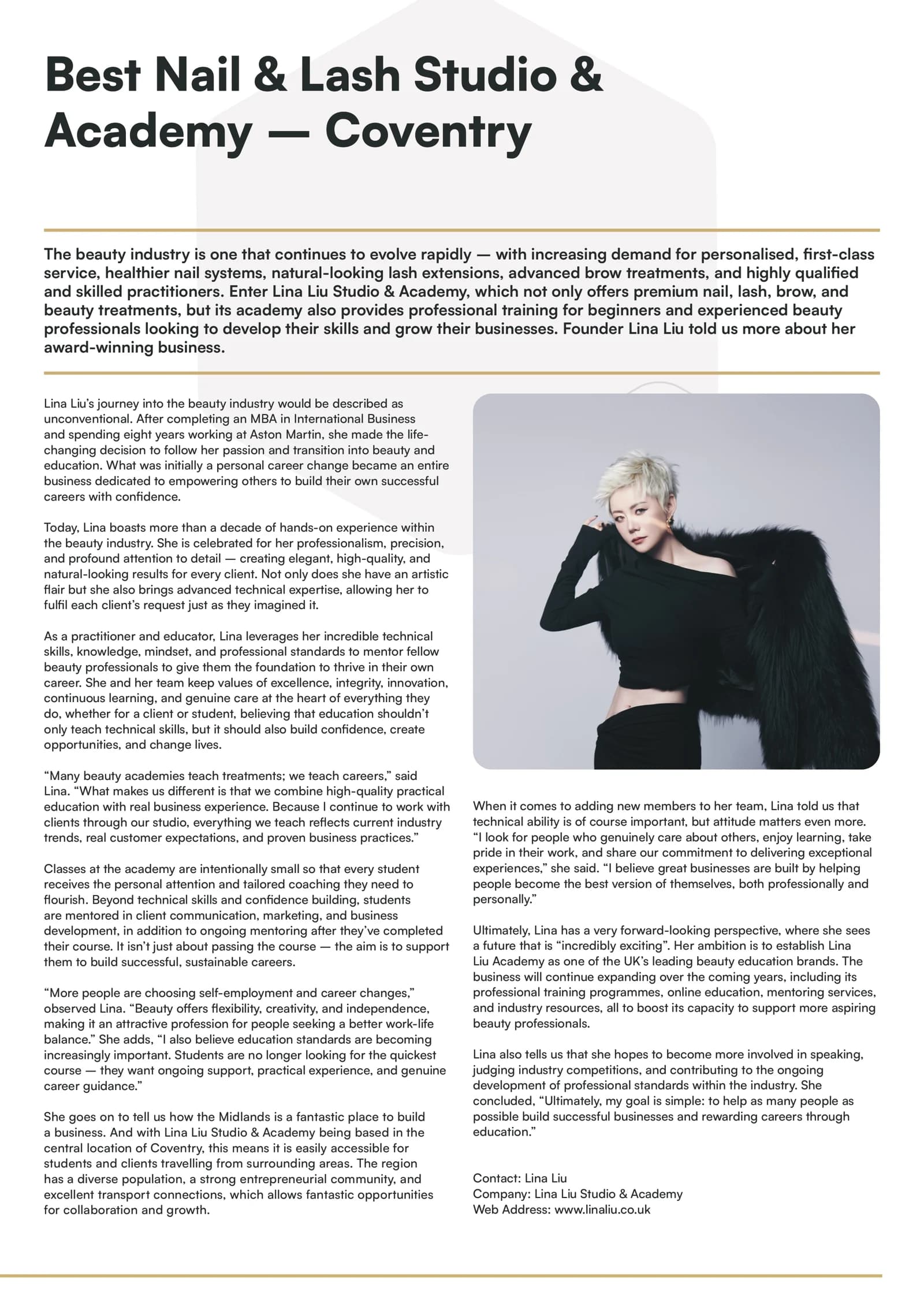 SME News feature: Best Nail & Lash Studio & Academy — Coventry