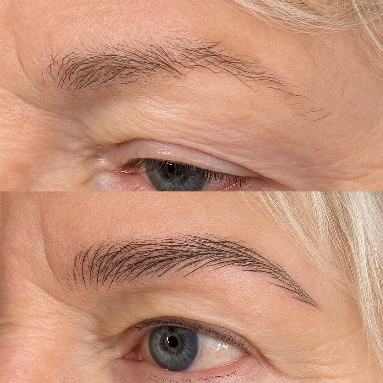 Natural brow enhancement — before and after