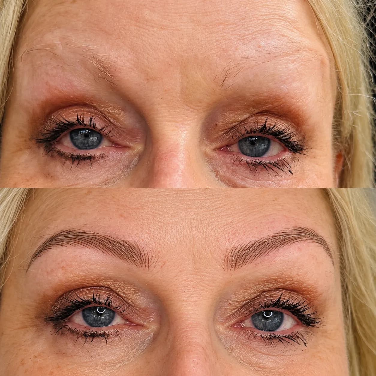 Brow transformation — before and after