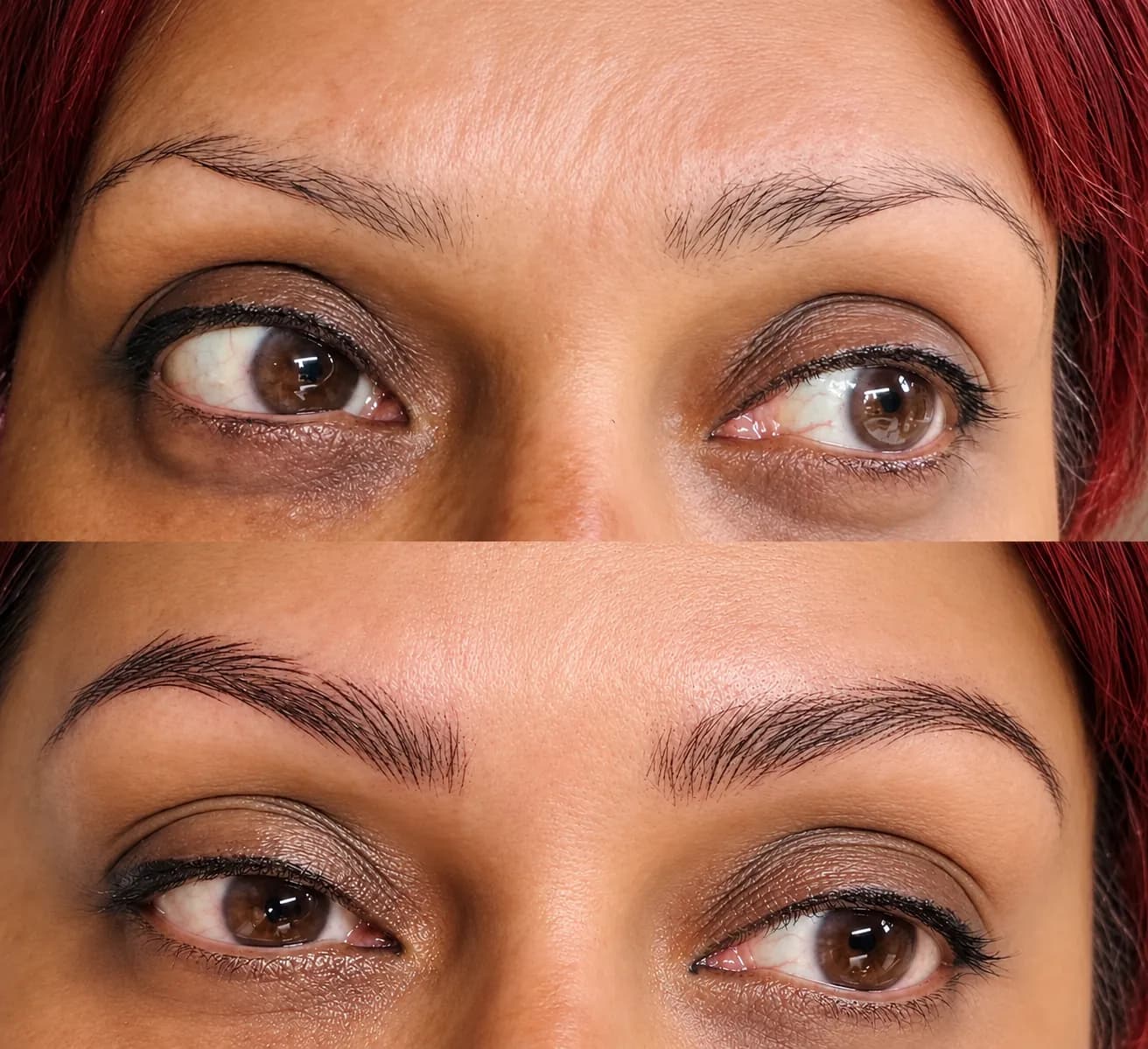 Permanent Makeup brows — before and after