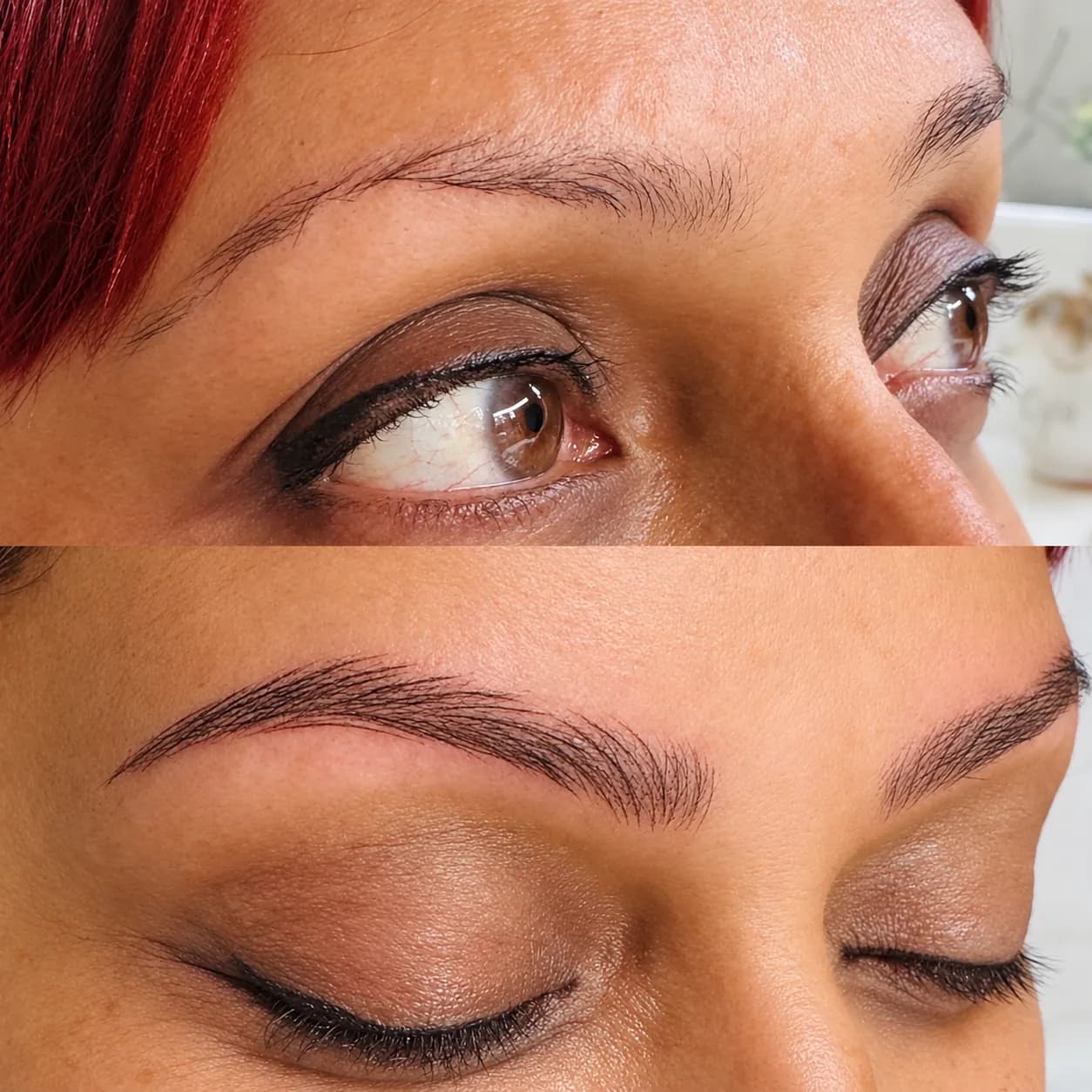Permanent Makeup brows — before and after