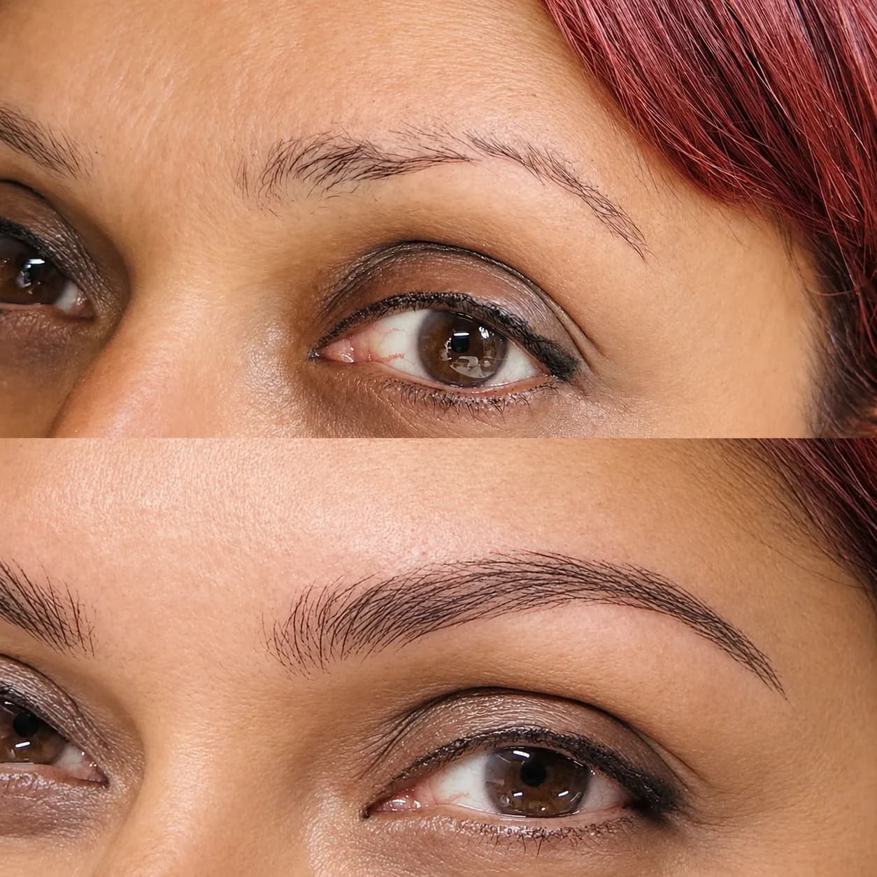 Eyebrow enhancement — before and after
