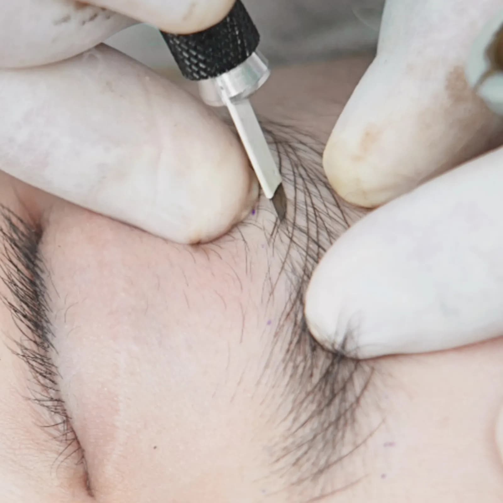 Microblading in progress