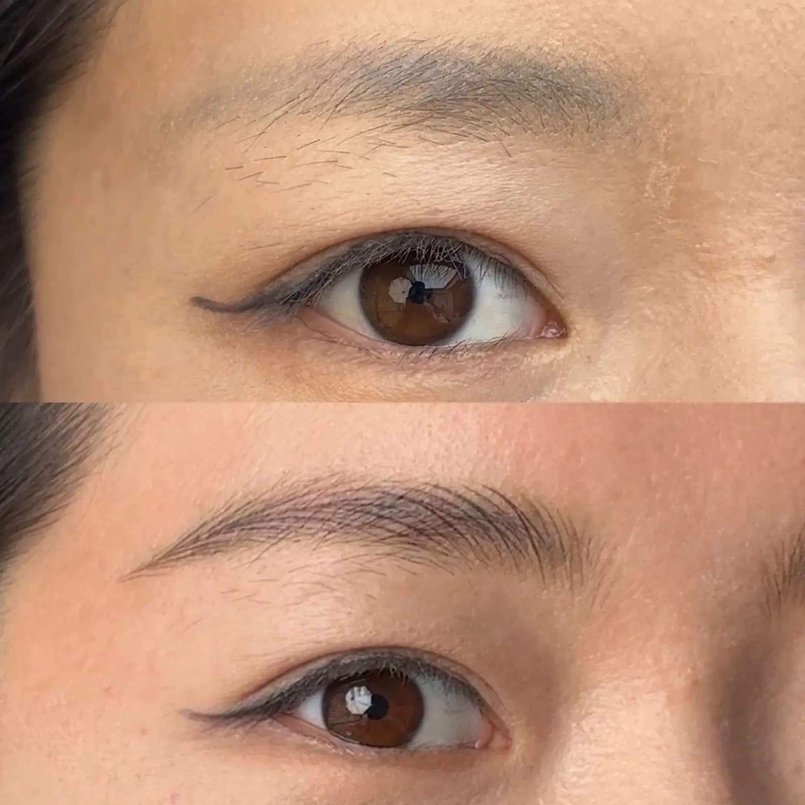 Permanent Makeup eyeliner — before and after