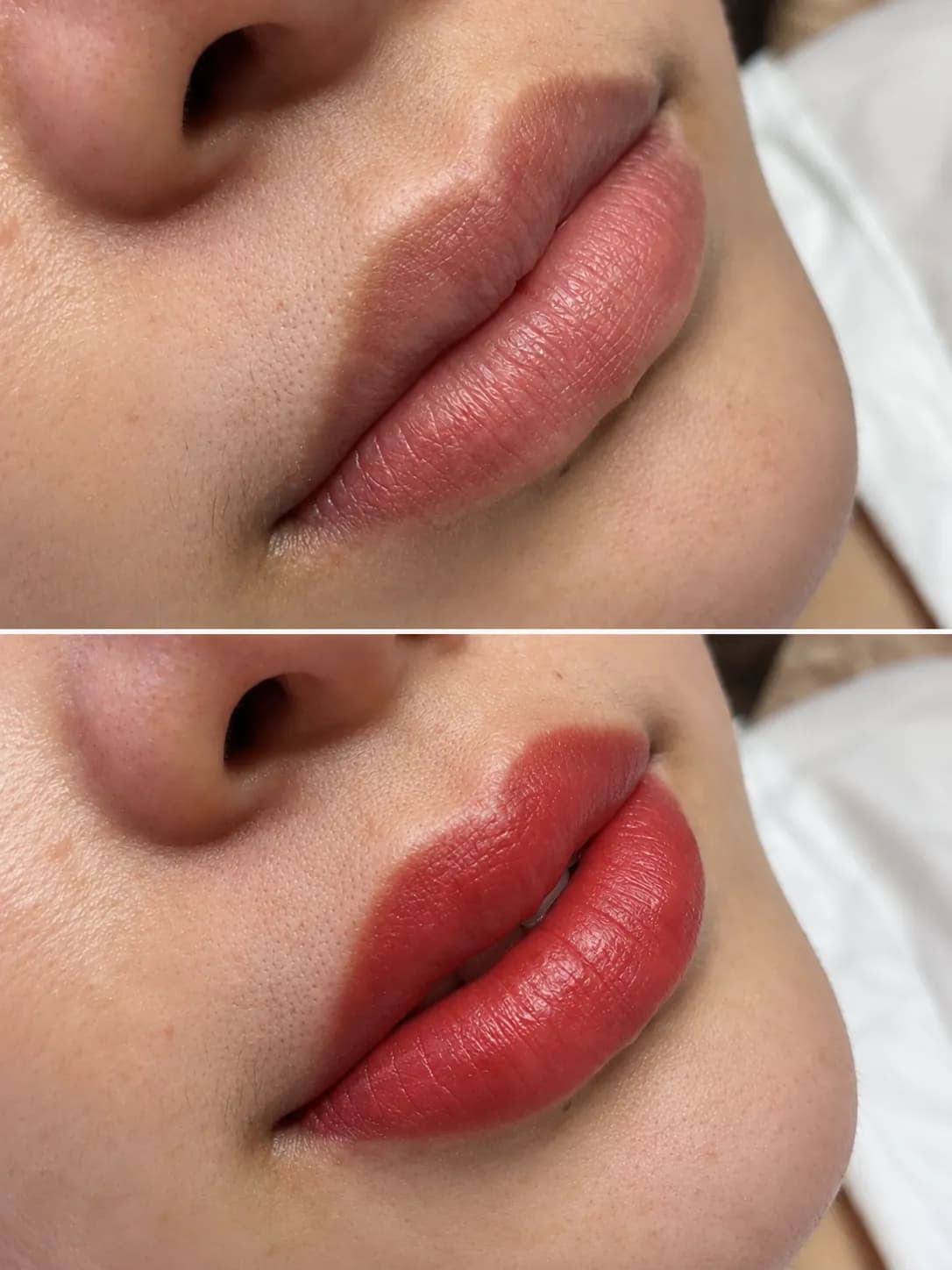 Natural lip tint — before and after