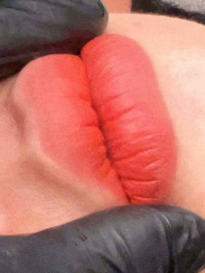 Lip blush straight after treatment