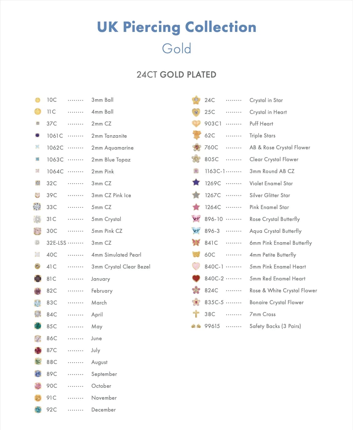 Piercing Price List 3