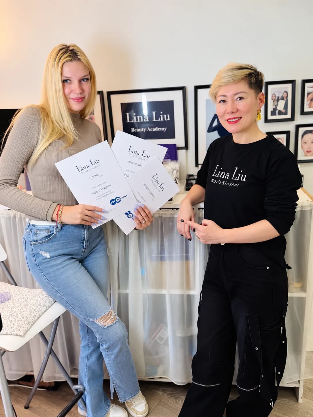 Nail Student Getting Certificate