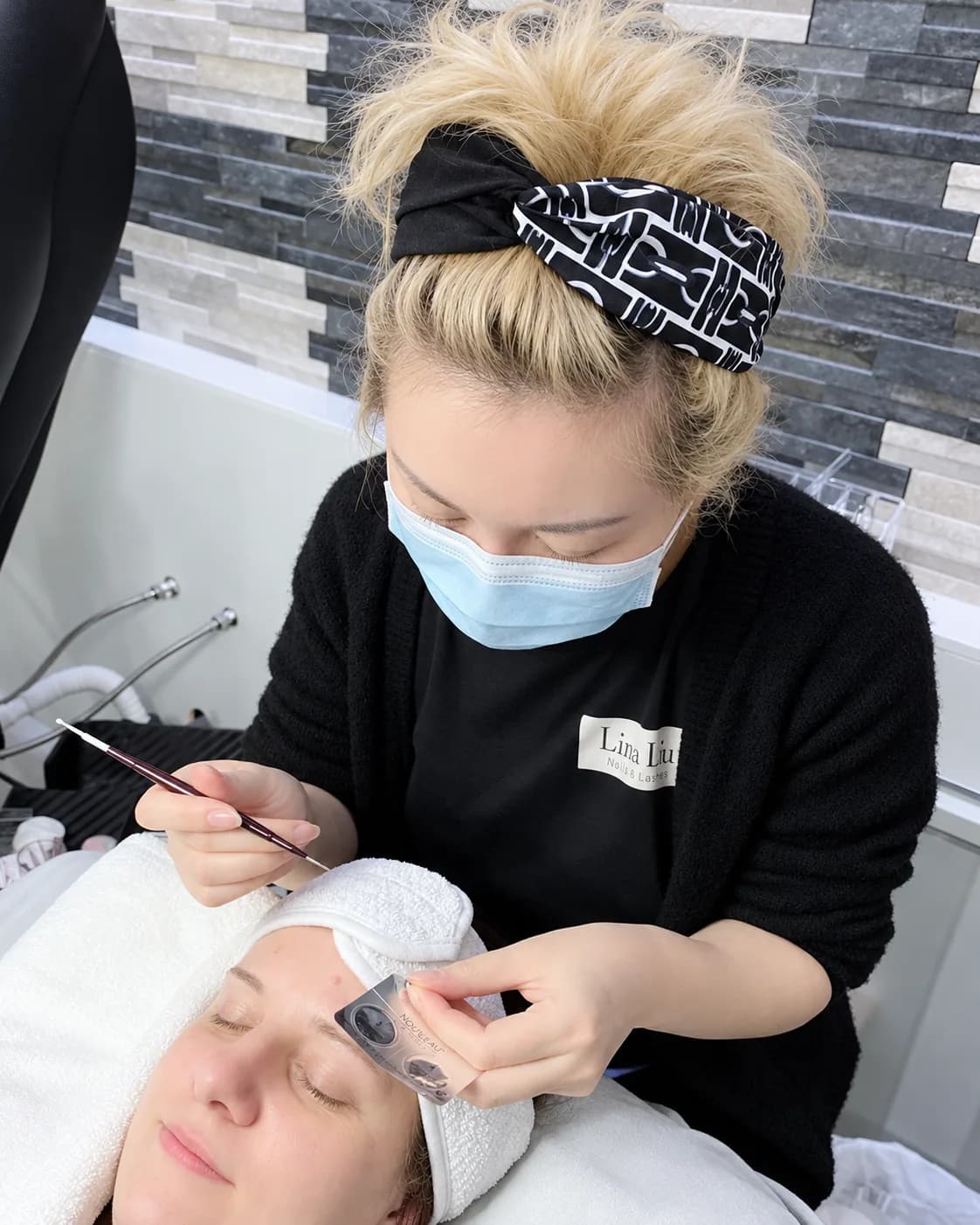Lina Doing Lashes