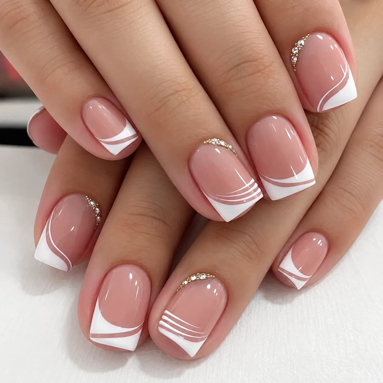White French BIAB Nails