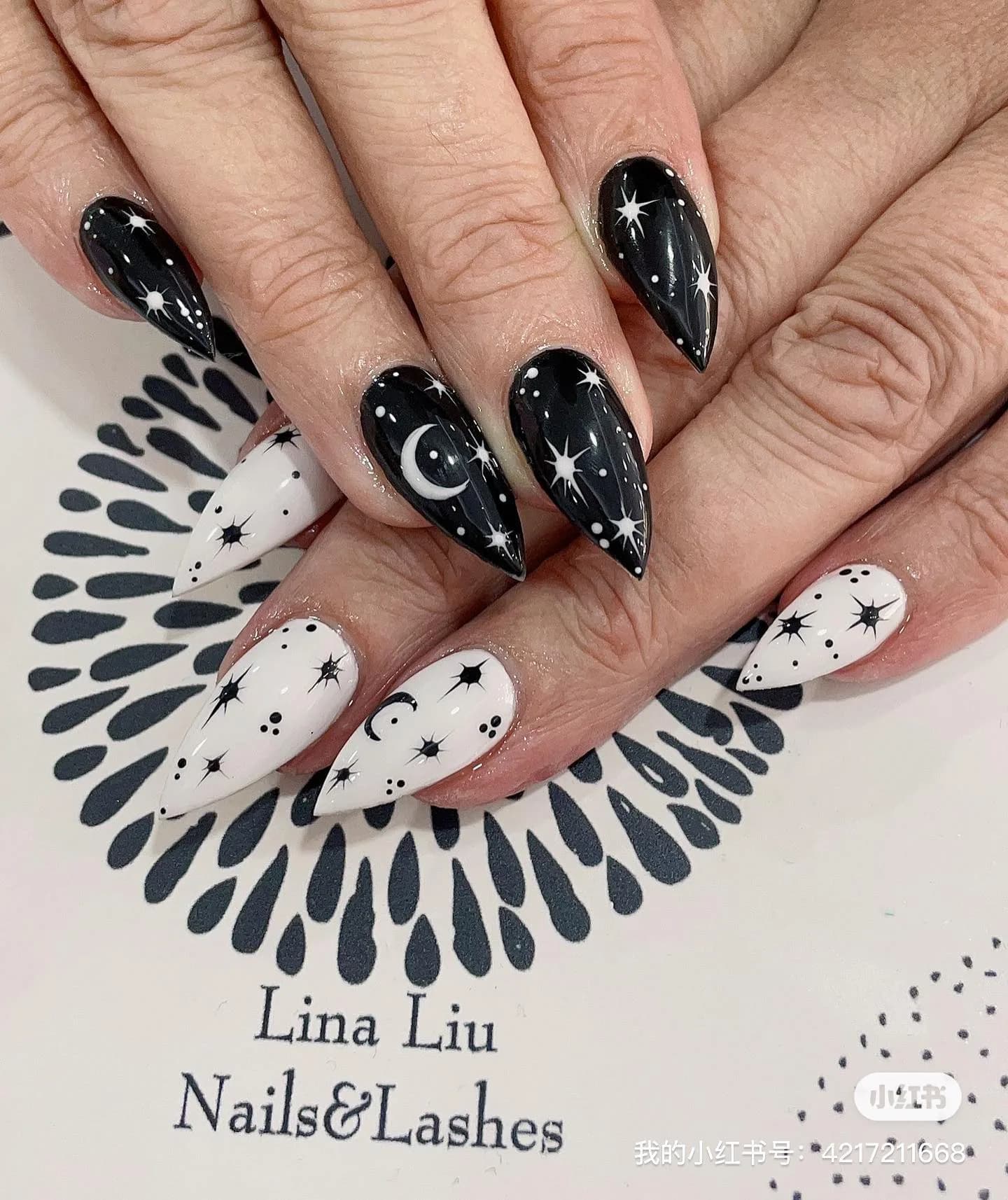Star and Moon Nail Design