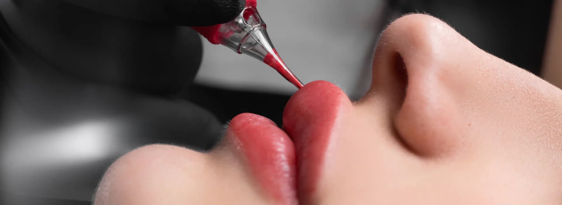 Permanent Makeup lip treatment, close-up