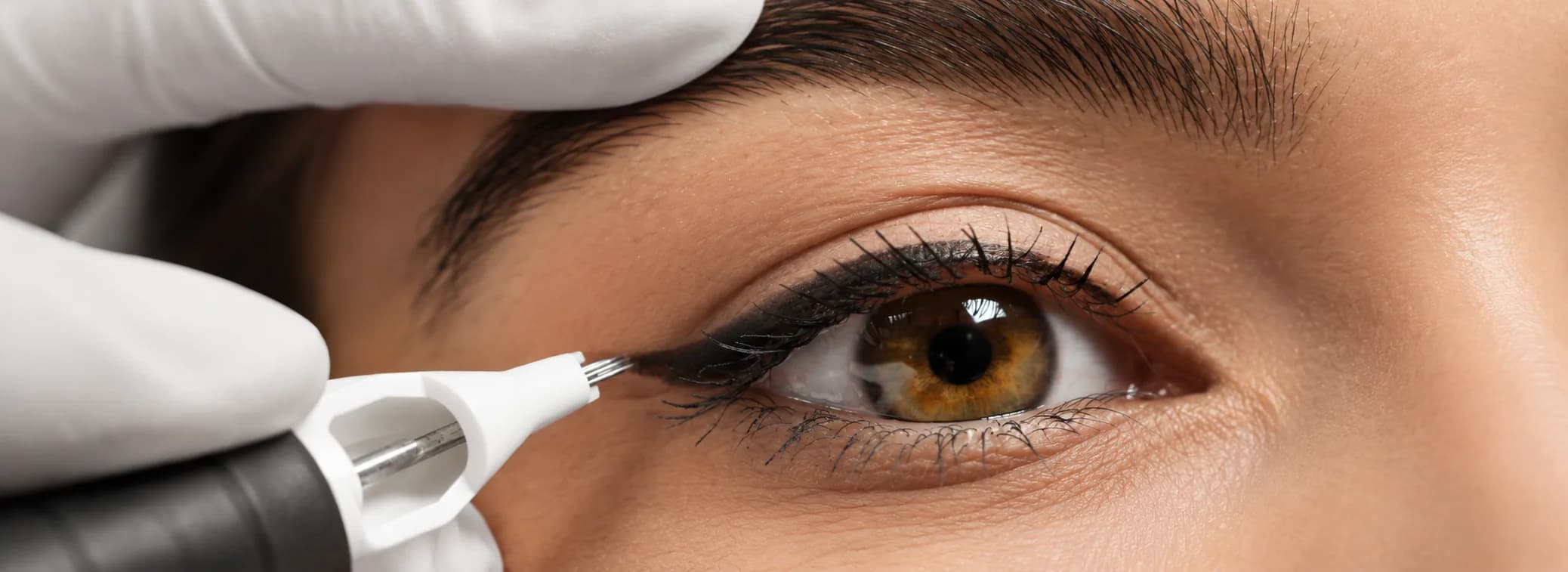 Precision Permanent Makeup eyeliner treatment, close-up